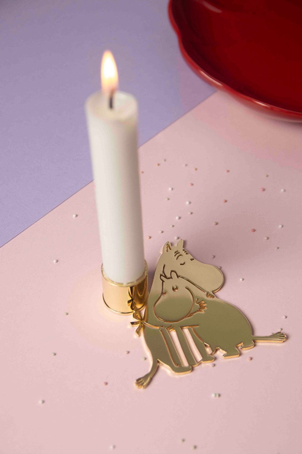Pluto Design Moomin Love Gold kandelaar sfeerbeeld
