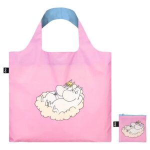 Loqi opvouwbare tas L Moomin Cloud, pink