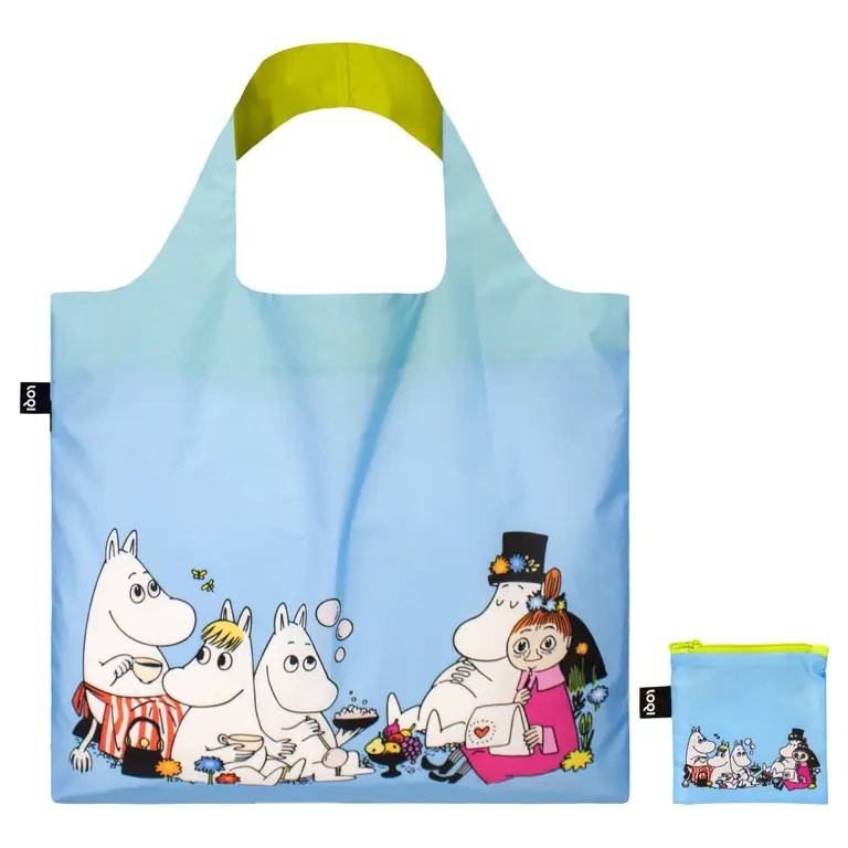 Loqi opvouwbare tas L Moomin Family, sky blue
