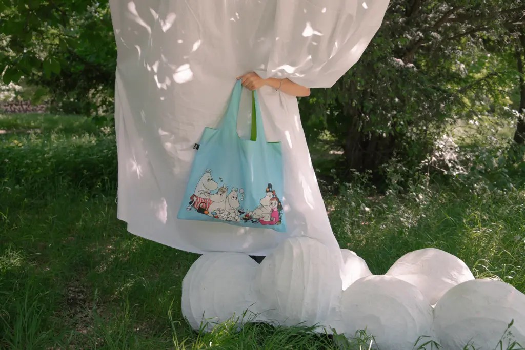 Loqi opvouwbare tas L Moomin Family, sky blue