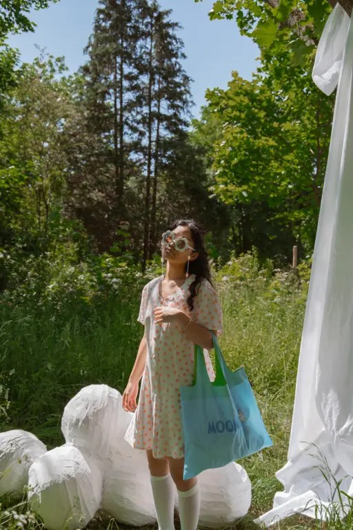 Loqi opvouwbare tas L Moomin Family, sky blue