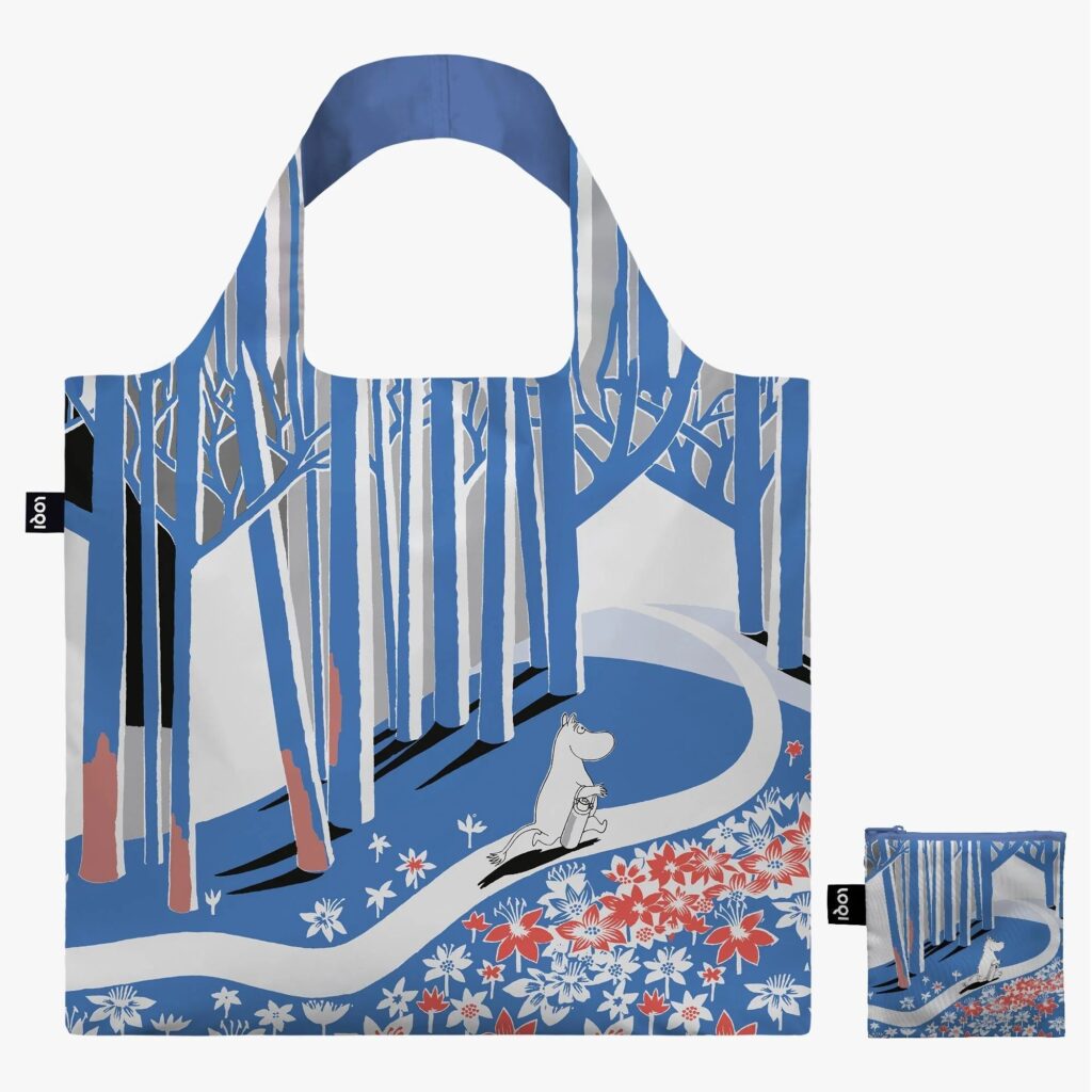 Loqi opvouwbare tas L Moomin Forest Blue