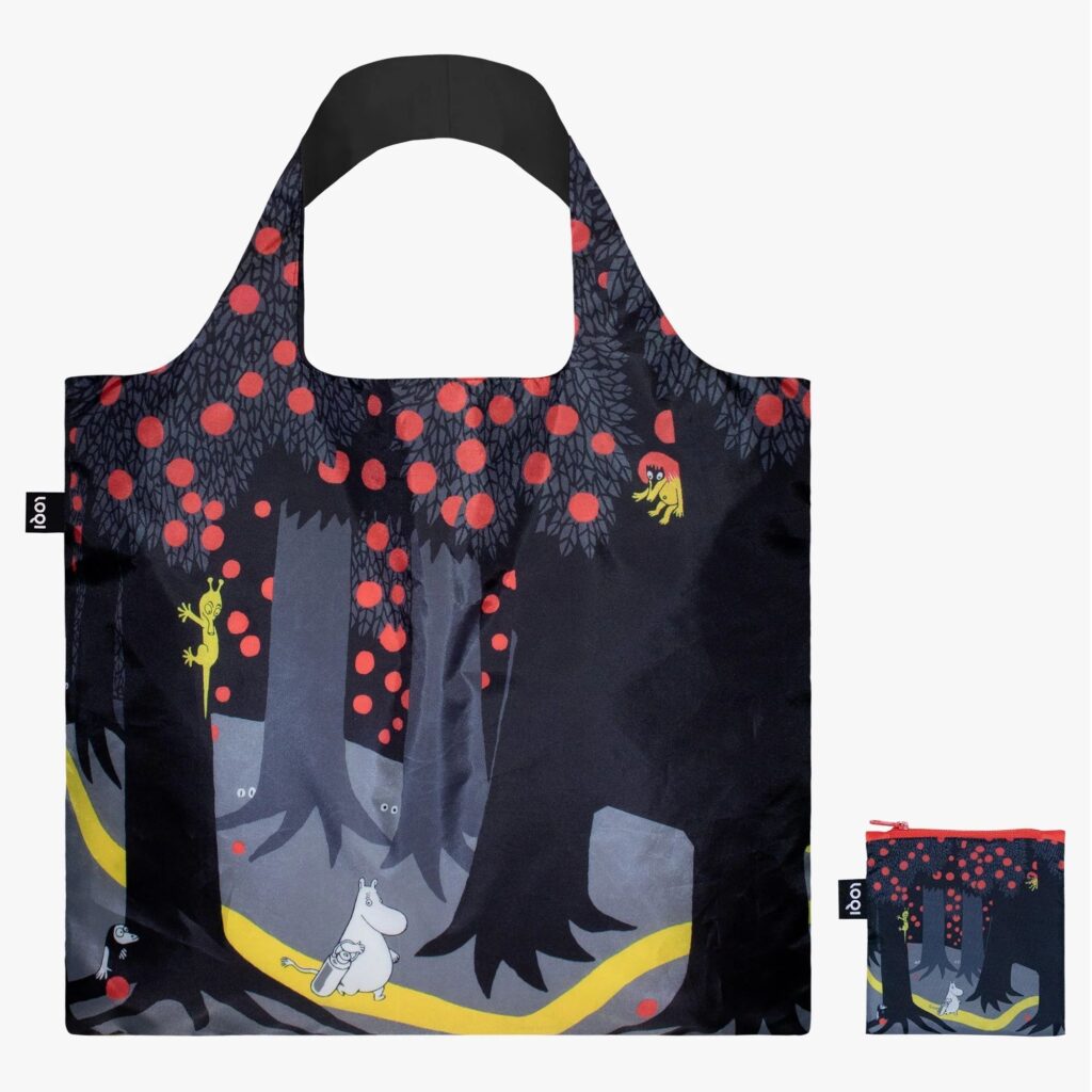 Loqi opvouwbare tas L Moomin Forest, dark